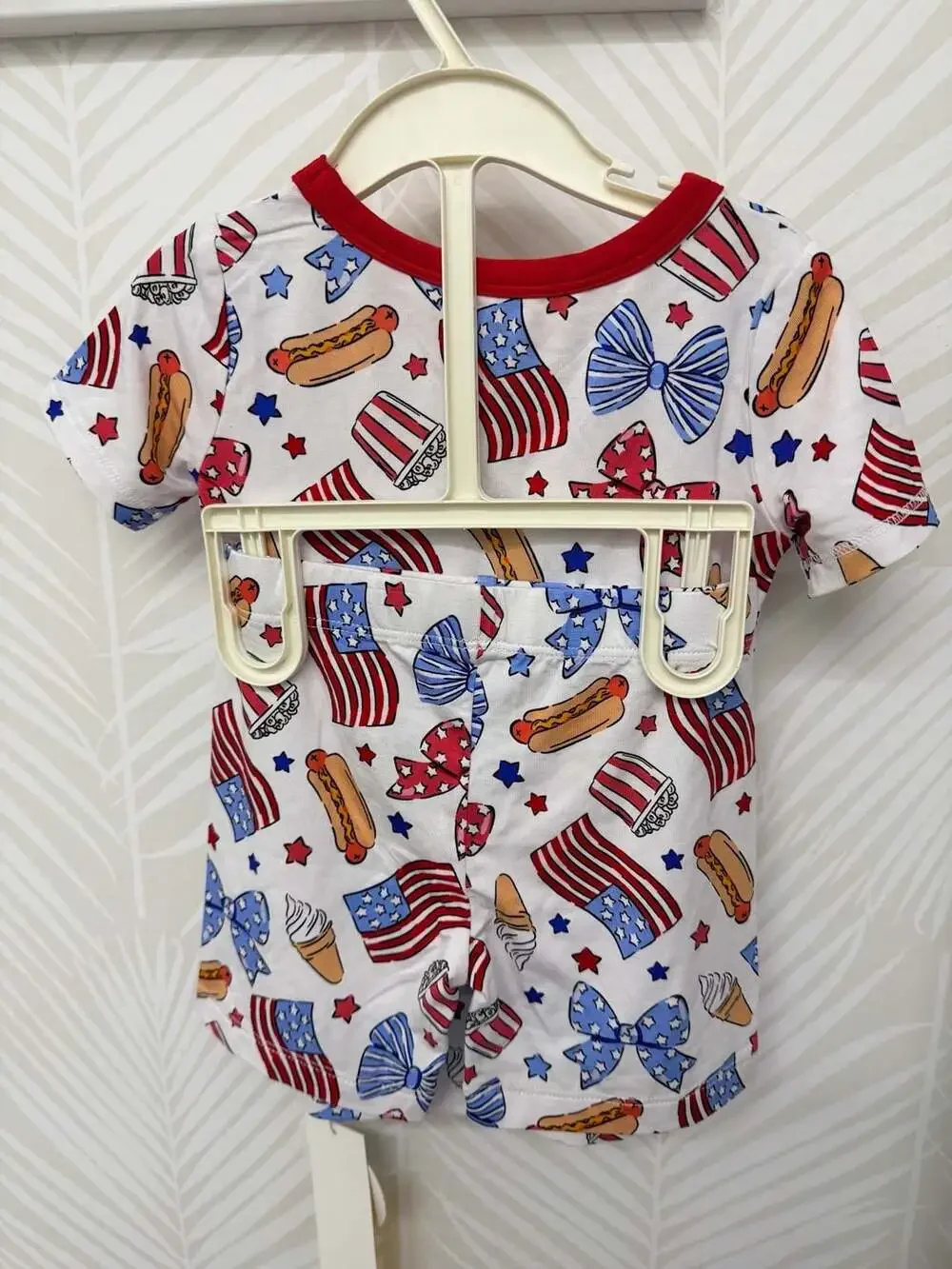 Caden Lane Two-Piece Short Bamboo Pajama Set Patriotic USA America Labor Day